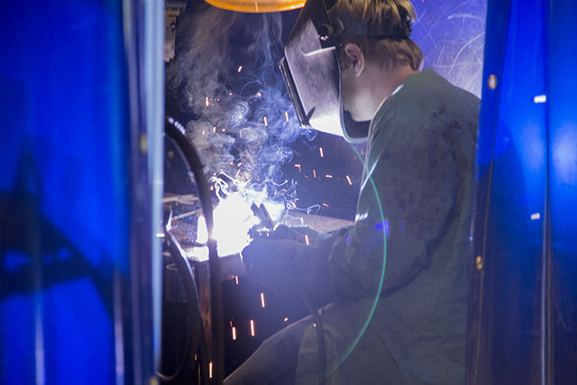 Welding student at our Advanced Technology Center