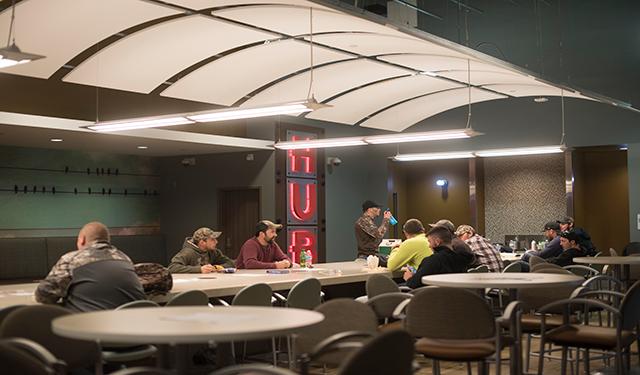 The Hub is a gathering space for students.