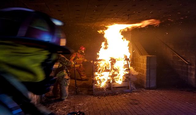 The PSTC has two burn buildings.