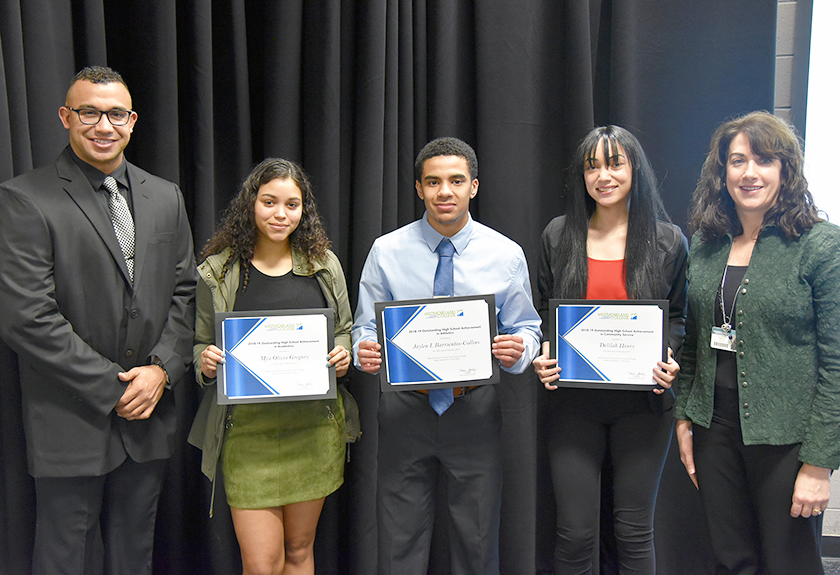 2019 African-American High School Achievement Award winners from Hempfield High School with Aaron Allen and Dr. Tuesday Stanley