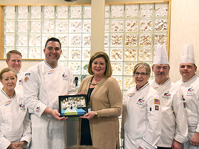 Westmoreland's Cindy Komarinski, PhD, CCC, CCE with members of the 2020 Culinary Regional Team USA
