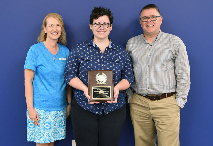 Samantha Vertosick with Dr. Kristy Bishop and Dr. Andrew Barnette